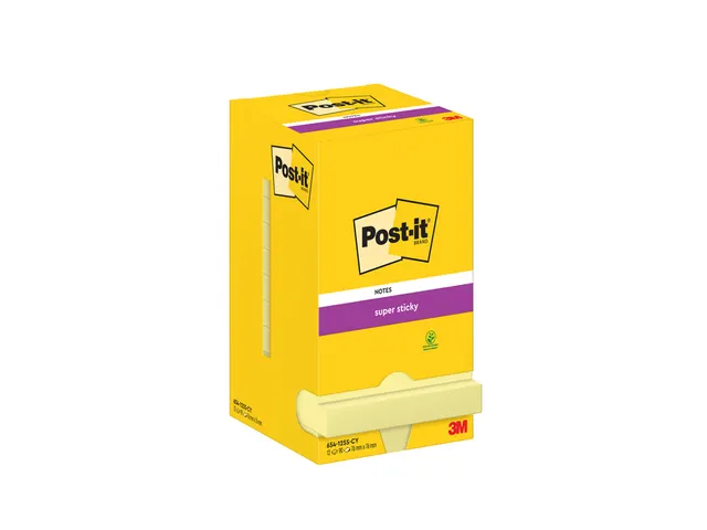 Post-it blokken geel 76×76mm (12)